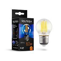 Лампа светодиодная филаментная Voltega E27 6W 2800К прозрачная VG10-G1E27warm6W-F 7023 