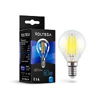 Лампа светодиодная филаментная Voltega E14 6W 4000К прозрачная VG10-G1E14cold6W-F 7022 