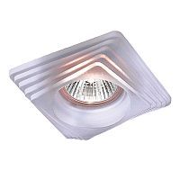 Декоративный встраиваемый неповоротный светильник SONEX Glass 369126 стекло белое 